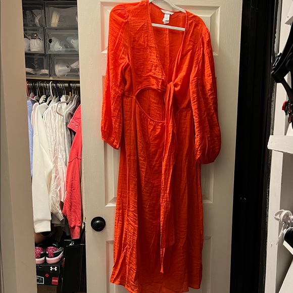 H&M Dresses & Skirts - H&M Bold  Orange Long Dress